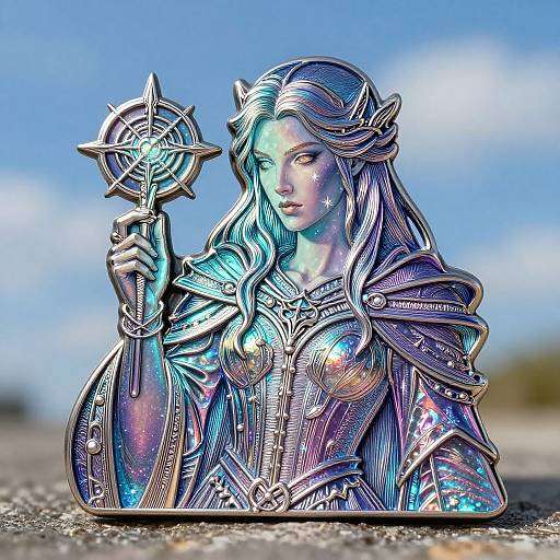 Ethereal Sorcerer Line Art Trinket