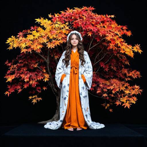 Autumn Elegance: Tall Figure in Motion