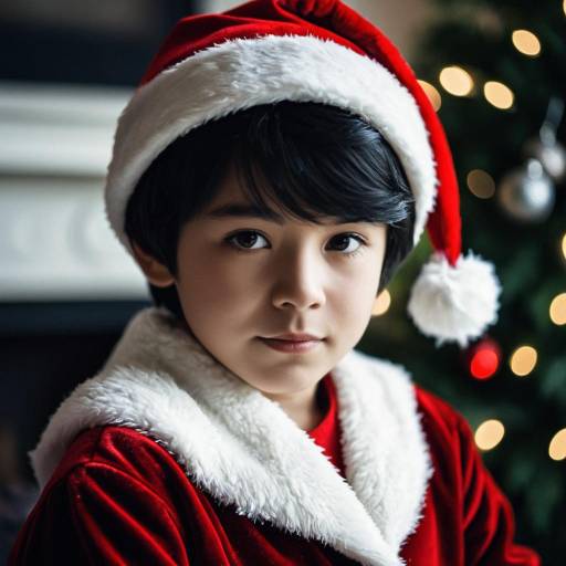 Realistic Male in Velvet Santa Suit