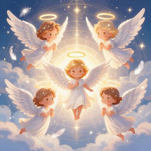 Biblically Accurate Cute Angels Illustration