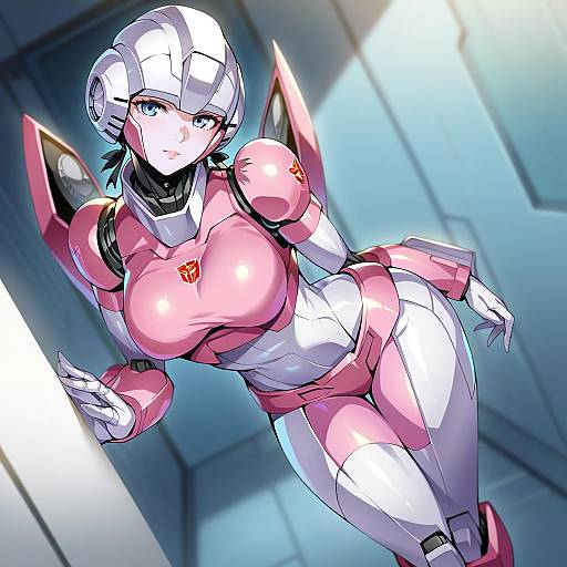 Illustration of Arcee, transformers in the style of Senri gan