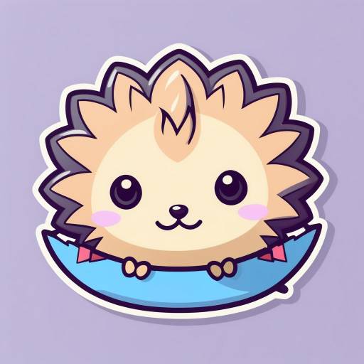 Kawaii Hedgehog UI Icon Sticker Design