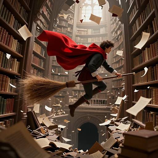 Fantasy Librarian Saving Knowledge