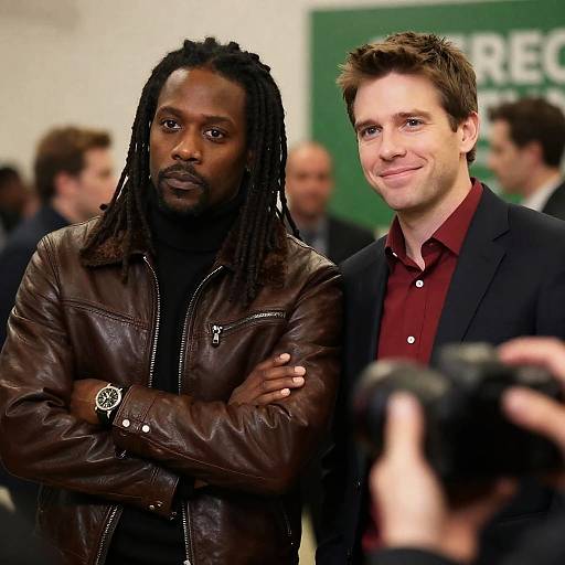Diverse Men in Busy Indoor Setting