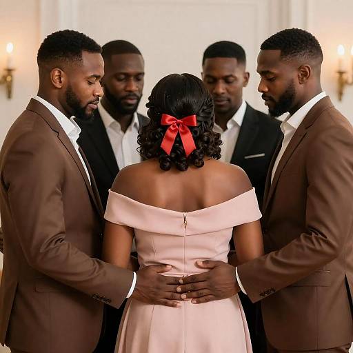 Intimate Gathering of Friends in Warm Light