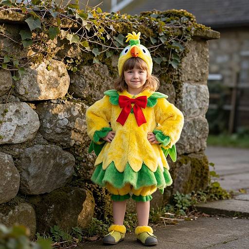 Vibrant Parrot-Inspired Girl Costume