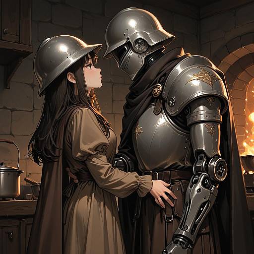 Epic Fantasy Character with Mechanical Arm