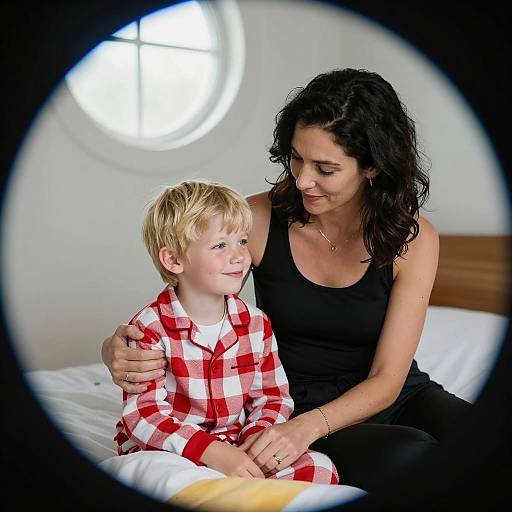 Intimate Moment: Mother and Son Bonding