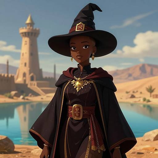 Expressive Senegalese Anime Wizard Girl