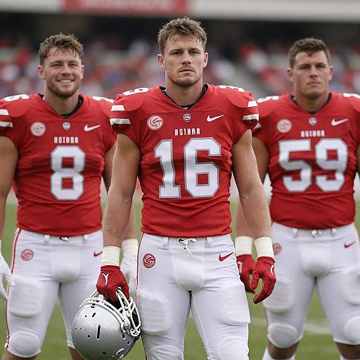 Dynamic Football Trio in Action Shot