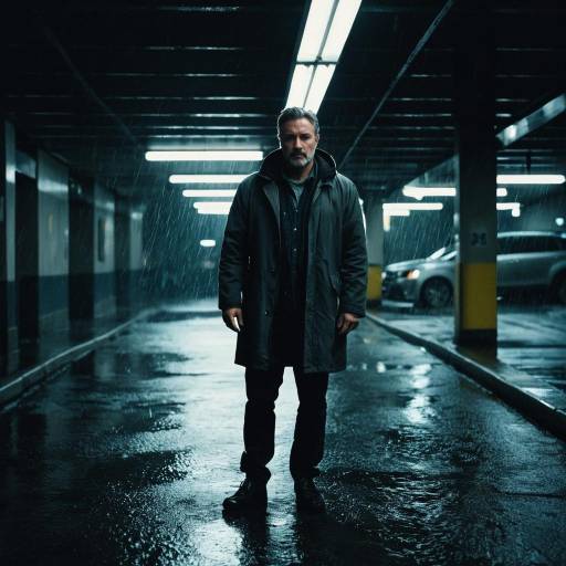 Man in Rainy Underground Parking Garage