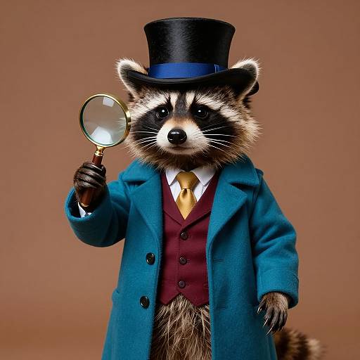 Whimsical Raccoon as Sherlock Holmes