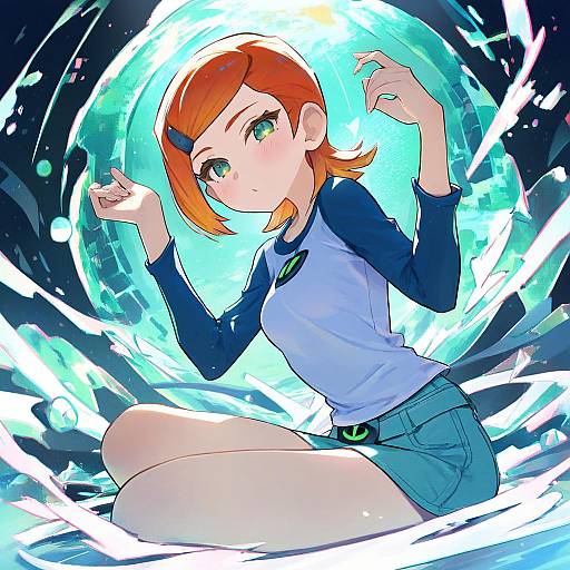 Illustration of Gwen tennyson, ben 10 in the style of Syuri22
