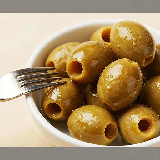 Close-Up of Glazed Olives in Bowl
