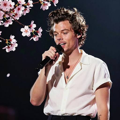 Harry Styles Sakura Stencil Art