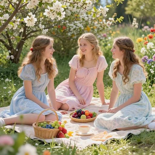 Teenage Girls' Pastel Garden Picnic