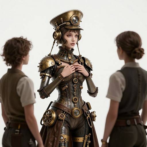 Steampunk AI Watching Unconditional Love