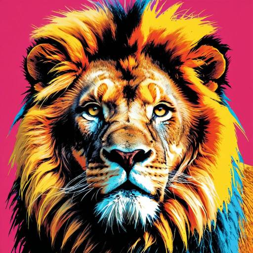 Pop Art Lion Head Portrait