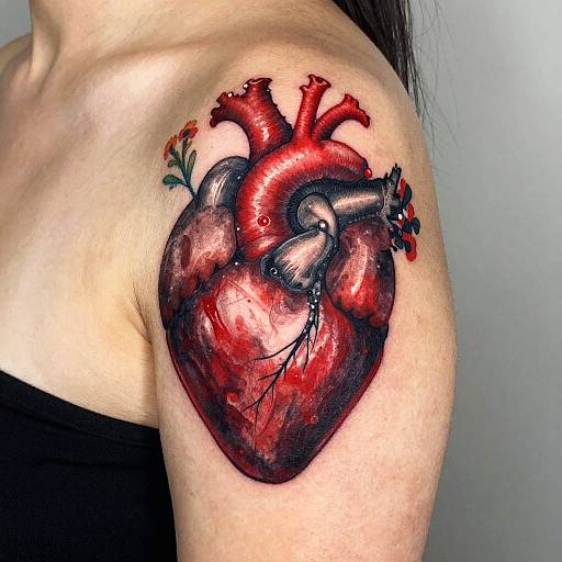 Vibrant Heart Mole Tattoo Design