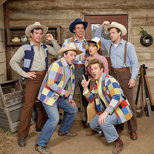 Playful Beverly Hillbillies Costume Scene