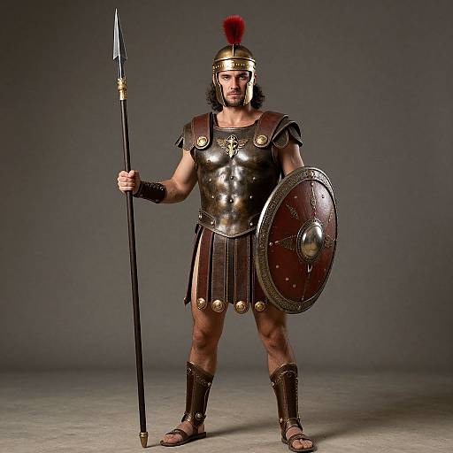 Man in Spartan Costume with Spear