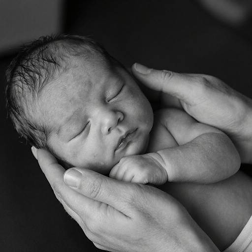 Sleeping Newborn Cradled in Hands