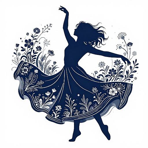 Artistic Silhouette of Spirited Female Dancer