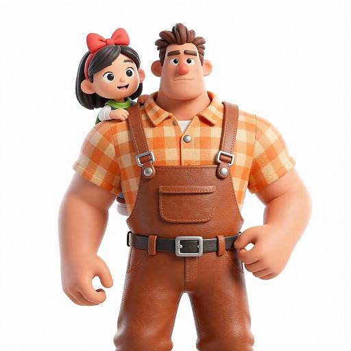 CGI Characters: Determined Man and Cheerful Girl
