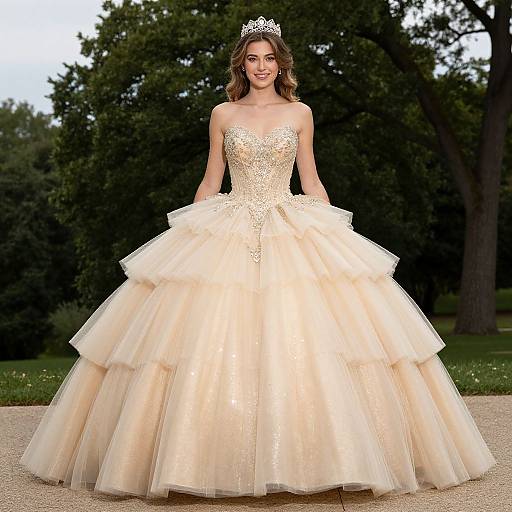 Radiant Quinceañera Dress Outdoors