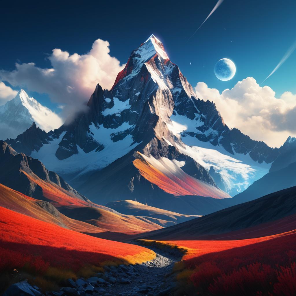 Celebrating Imagination: A Vibrant Mountainscape