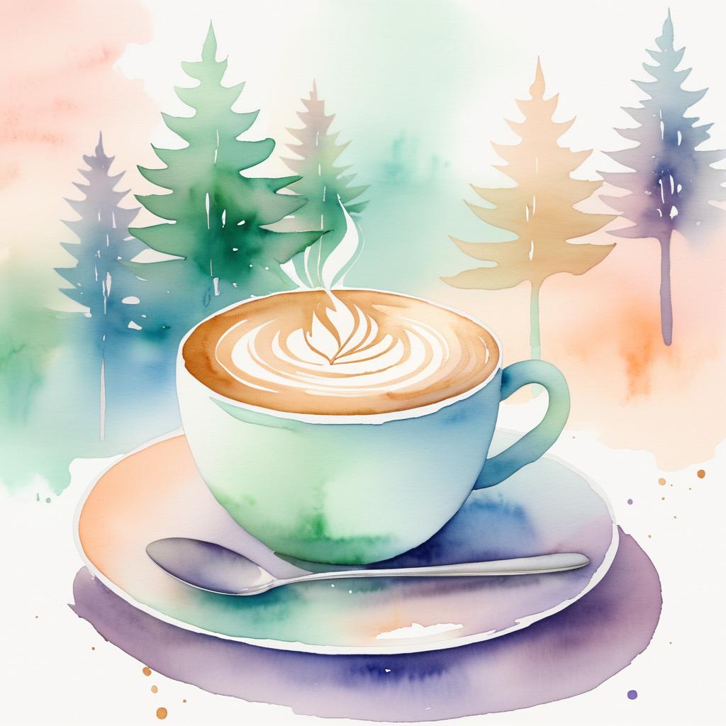 Whimsical Watercolor Latte Art Creations