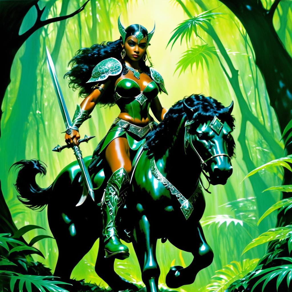 Epic Elf Warrior in Primeval Jungle