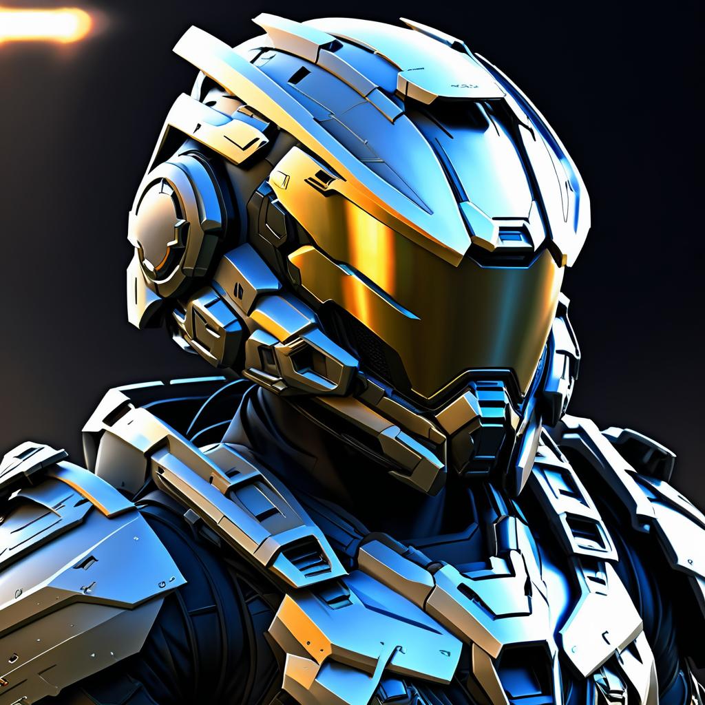 Futuristic USA Halo Armor Helmet Design