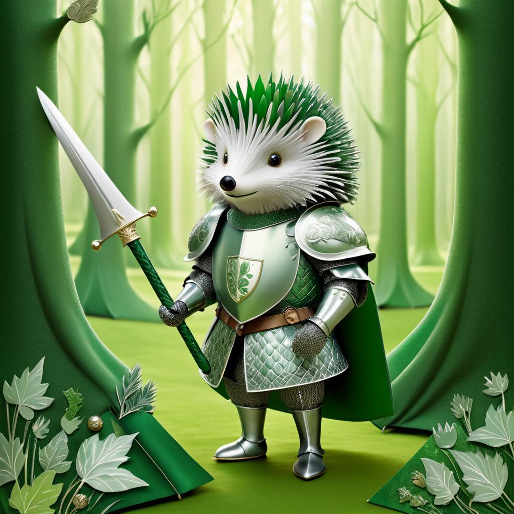 Hedgehog Knight in a Dreamy Forest