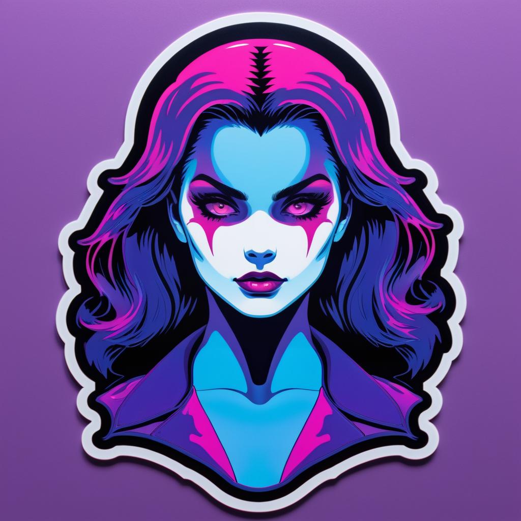 Dramatic Vaporwave Female Specter Sticker