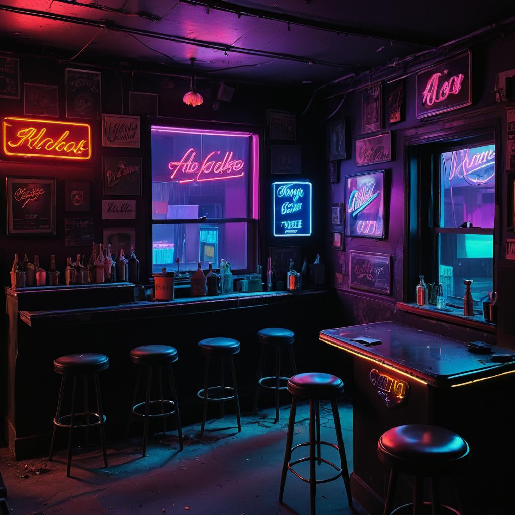 Noir Aesthetic Grimy Bar Scene