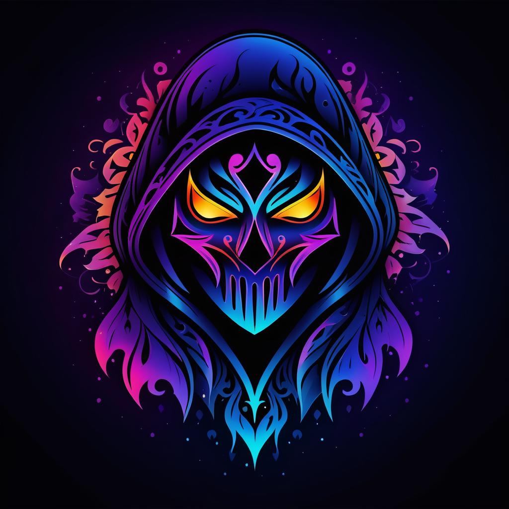 Vibrant Tattoo Logo with Phantom Design