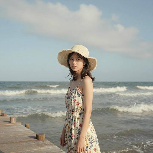 Serene Coastal Beauty in Vintage Style