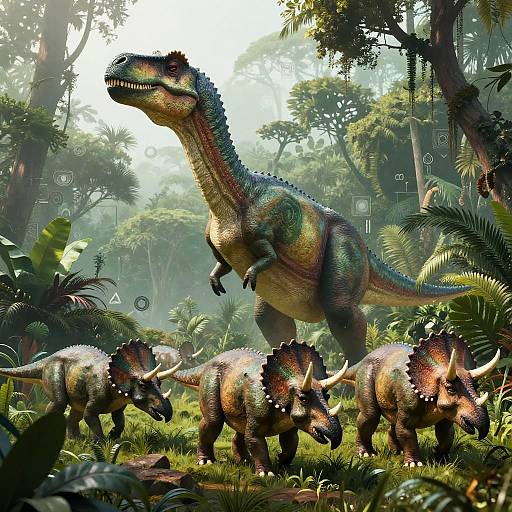 Triceratops in AI-Enhanced Jungle