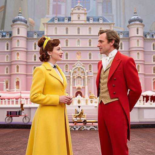 Vibrant 3D Scene Inspired by Grand Budapest