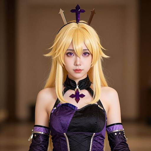 Blonde Woman in Royal Costume