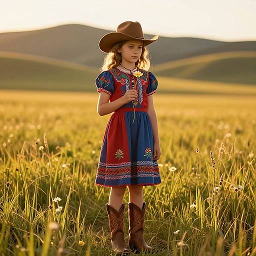 Vintage Western Dress in Montana Meadow