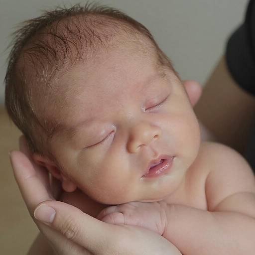 Newborn Baby Sleeping in Hand