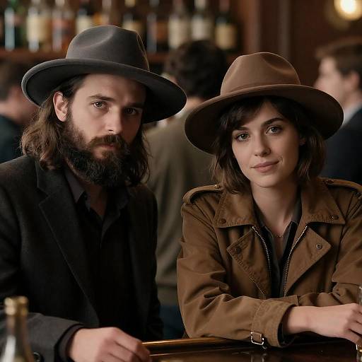 Intimate Bar Scene with Two Characters