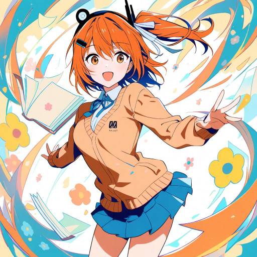 Vivid Anime Cowboy Shot in School