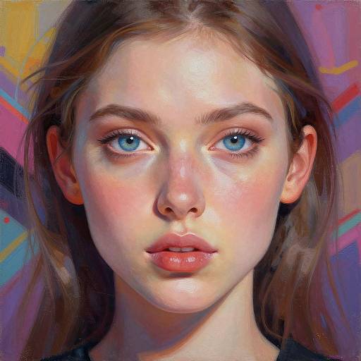 Digital Portrait of Blue-Eyed Woman