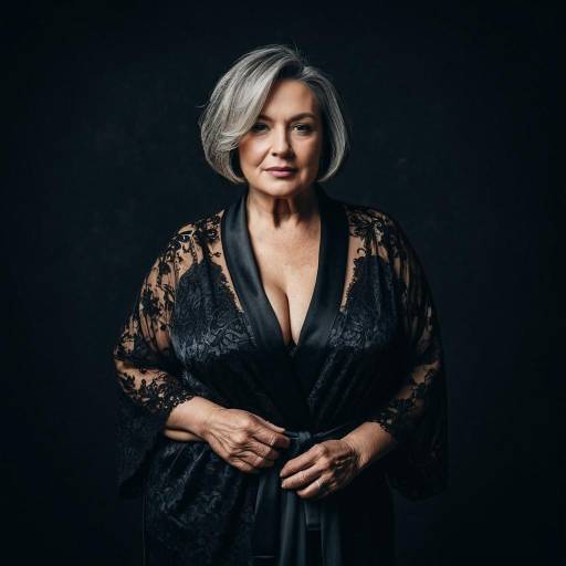 Elegant Portrait of Mature Lady in Lingerie