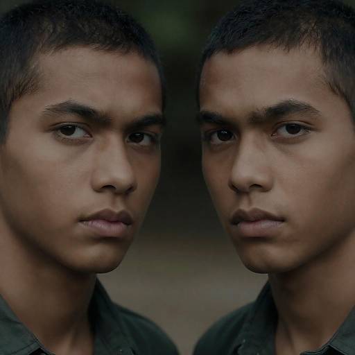 Portrait of Two Young Men with Intense Expressions