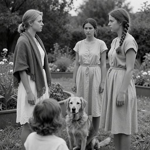 Serious Moments in a Garden Gathering