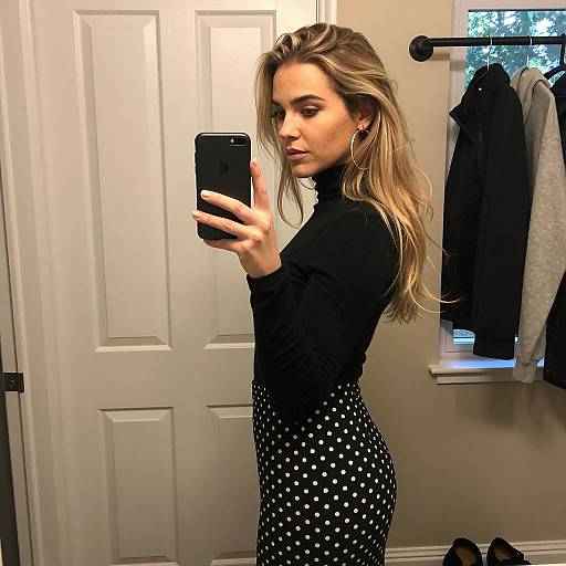 Chic Mirror Selfie with Blonde Woman